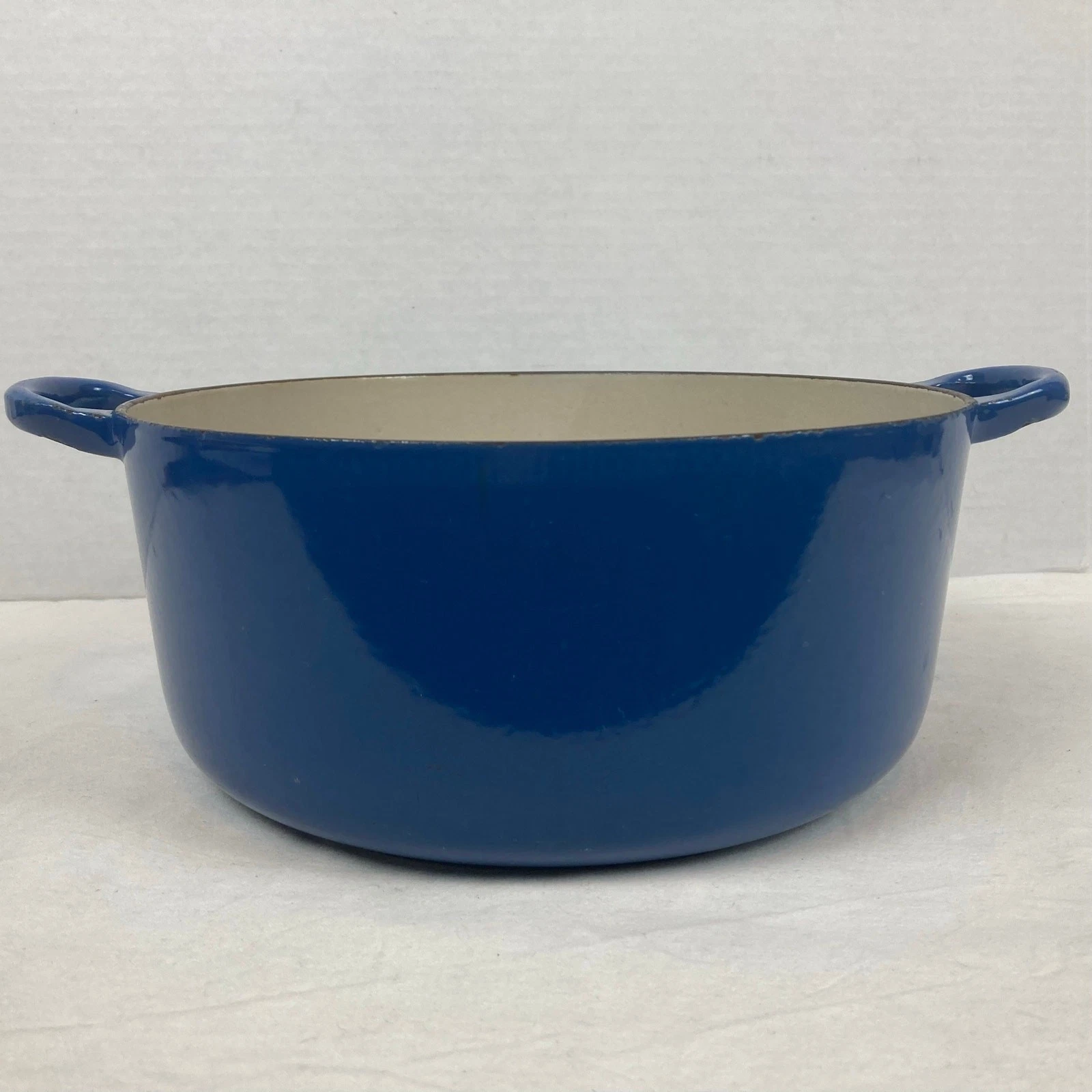 VTG Le Creuset Dutch Oven "E" Blue 4.5 QT 9.5'' Cast Iron Enamel France -NO LID