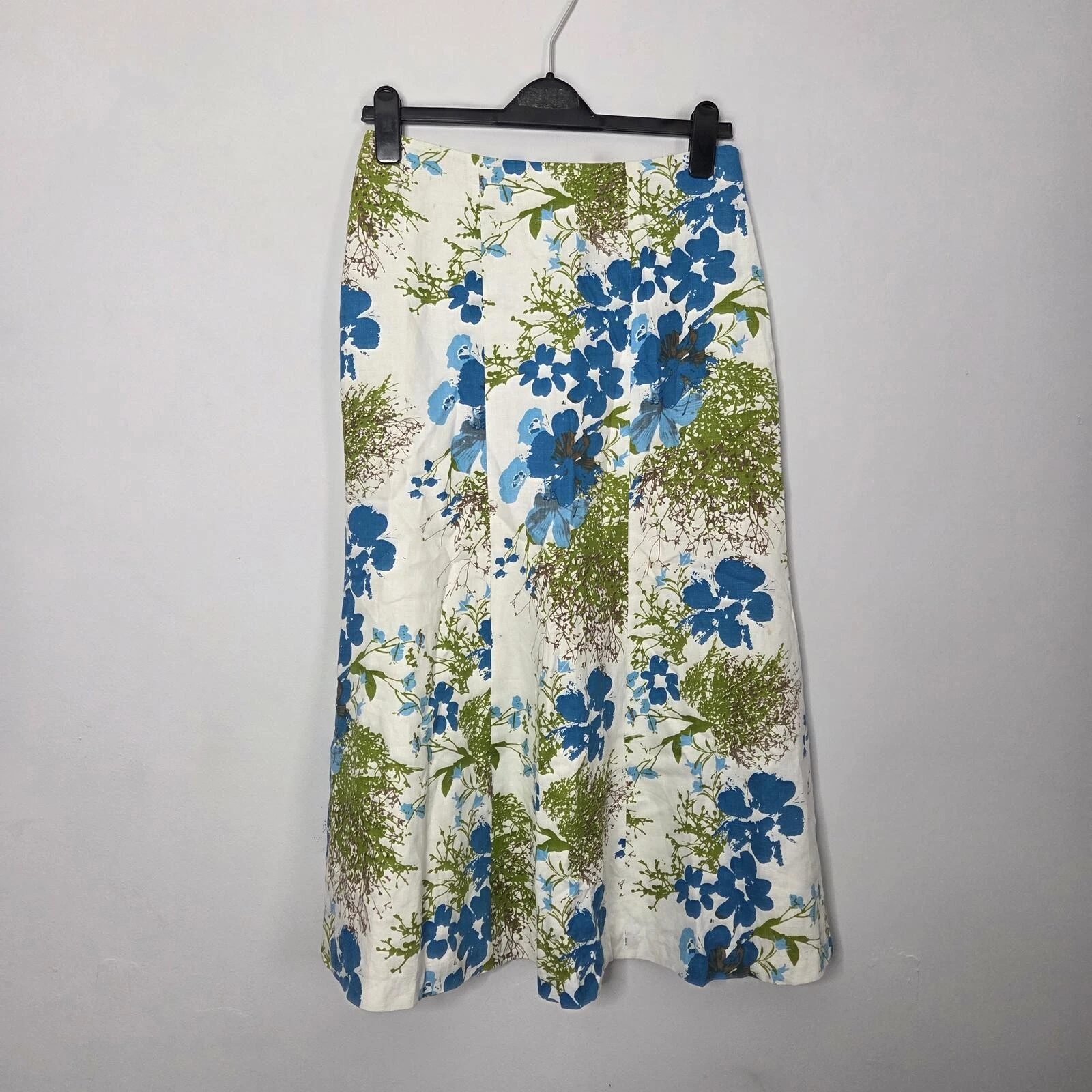 Tina Taylor white 100% linen midi skirt fully lined size 10