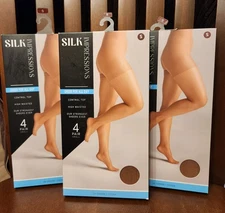 Silk Impressions Pantyhose Sz S 12 Pair Cocoa High Waist NEW In Box