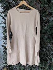Women’s Beige Knit Sweater Dress Size L | Cozy Long Sleeve Pullover | Casual