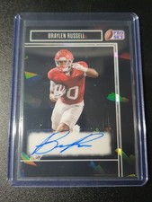 Braylen Russell - Leaf Pro Set 2025 - Arkansas - Black - Auto - /7 - !Scratches!