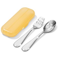 Toddler Utensils Set, 2-Piece Forks and Spoons, 18/10 Stainless Steel Kids Si...
