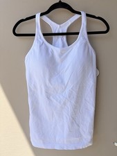 White Attraco ribbed racerback tank with built-in bra XL