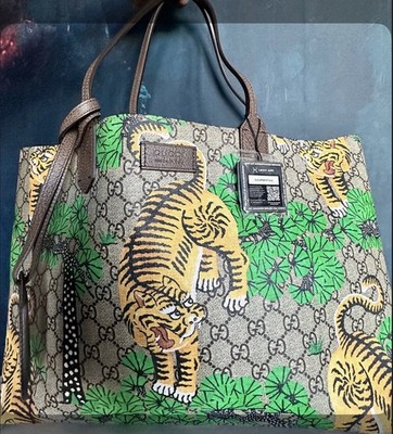 Gucci GG Supreme tote bag Bengal Tiger Beige Tan brown
