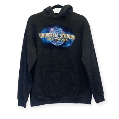 Universal Studios Hollywood Gray Logo Globe Hoodie Sweatshirt Kid's XL