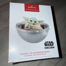 Hallmark 2024 Ornament Grogu In Hovering Pram Star Wars Mandalorian