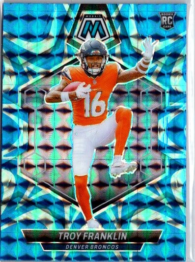 2024 Panini Mosaic Troy Franklin Mosaic Reactive Blue #378 RC