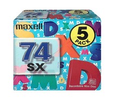 Maxell MiniDisc 74 Min 5 Pack SXMD-74.5P Blank MD Disc New Sealed Japan Import