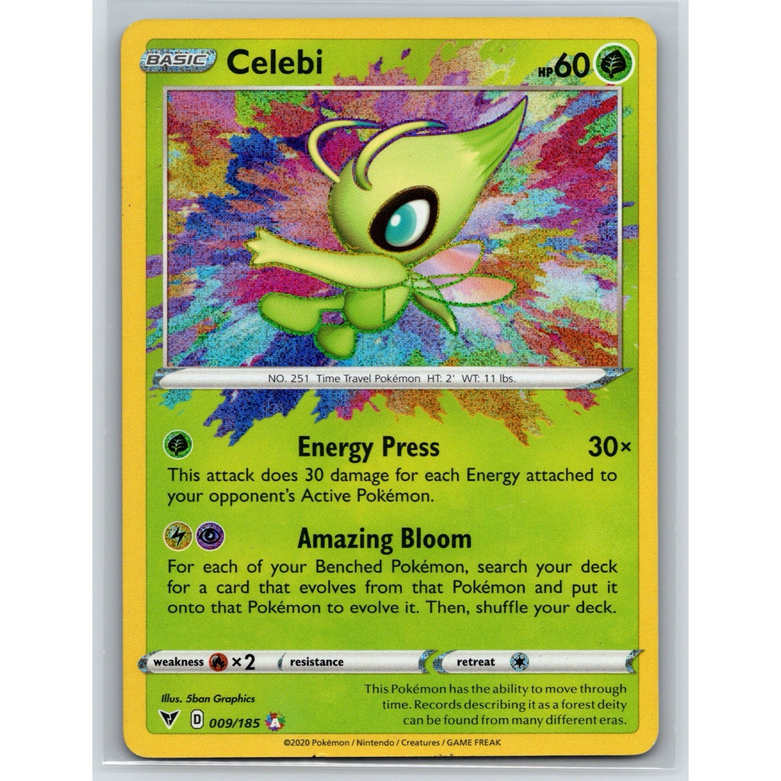 Celebi Holo Amazing Rare SWSH04: Vivid Voltage 9/185 Pokemon