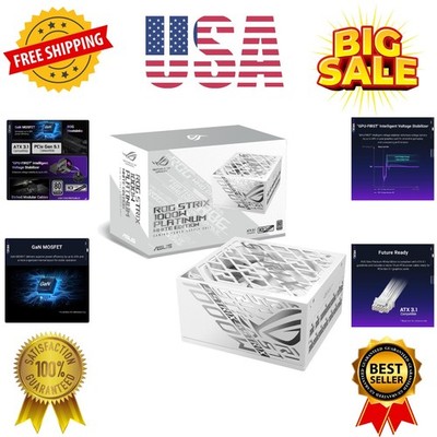ROG Strix 1000W Platinum White Edition Fully Modular Power Supply, 80 Plus Pl...