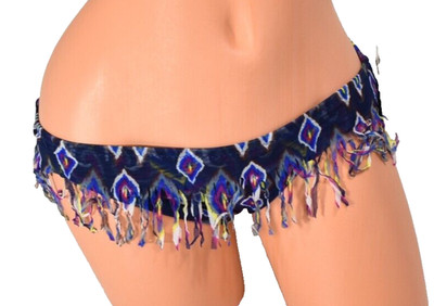 Women's Becca by Rebecca Virtue Dark Blue Multicolor Bikini Bottom  Size XS NWT