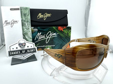 MAUI JIM HIBISCUS MJ H134-22 SANDSTONE BROWN STRIPE BRONZE POLARIZED SUNGLASSES