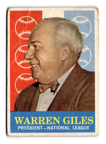 Warren Giles [Gray Back] #200 1959 Topps card