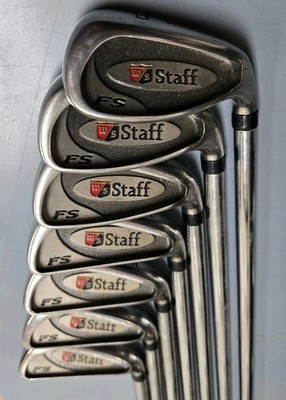 Nice Original Wilson Staff FS Fat Shaft Iron Set 3-8+PW Reg Flex RH Steel Shaft 