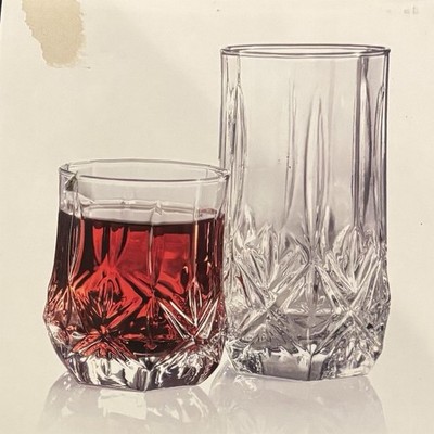 Luminarc Brighton 16-Piece Clear Glass Highball & Old-Fashioned Set, 15.75oz/9oz