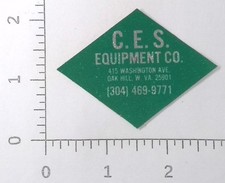 Vintage CES Equipment Co Oak Hill West Virginia Advertising Sticker Decal