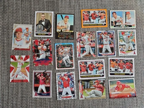 Mike Trout 17 Card Lot - Topps Chrome Gallery Holiday Bowman Heritage Big League