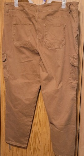 Terra & Sky Womens Brown Cargo Mid Rise Pants NWT,Size 22W - Picture 5 of 6