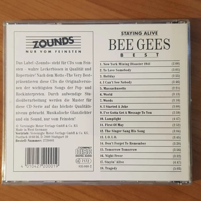 BEE GEES best - staying alive EX/EX (CD Album, Pop, Zounds) - Bild 4 von 4