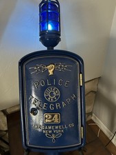 Gamewell Police Call Box With Blue Light And Vintage Phone
