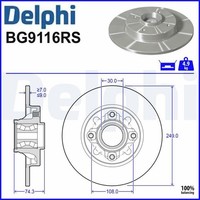 2X Bremsscheibe Delphi BG9116RS 2 Bremsscheiben Hinterachse Hinten