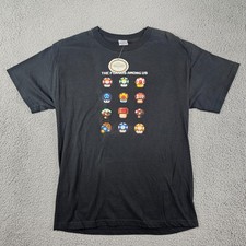Mario Mushroom Shirt Mens Medium Black Fungus Among Us Nintendo NES Y2K Vintage