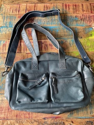 Bear Design Tasche Petrol Leder +Schutzbeutel
