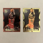 Lot (2) 1994-95 Topps Embossed Michael Jordan Basketball Cards (Gold & Regular )