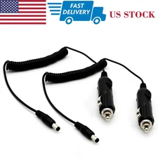 2XCar Cigarette Lighter Power Supply to 5.5*2.5mm DC Male Plug with Spring Cable