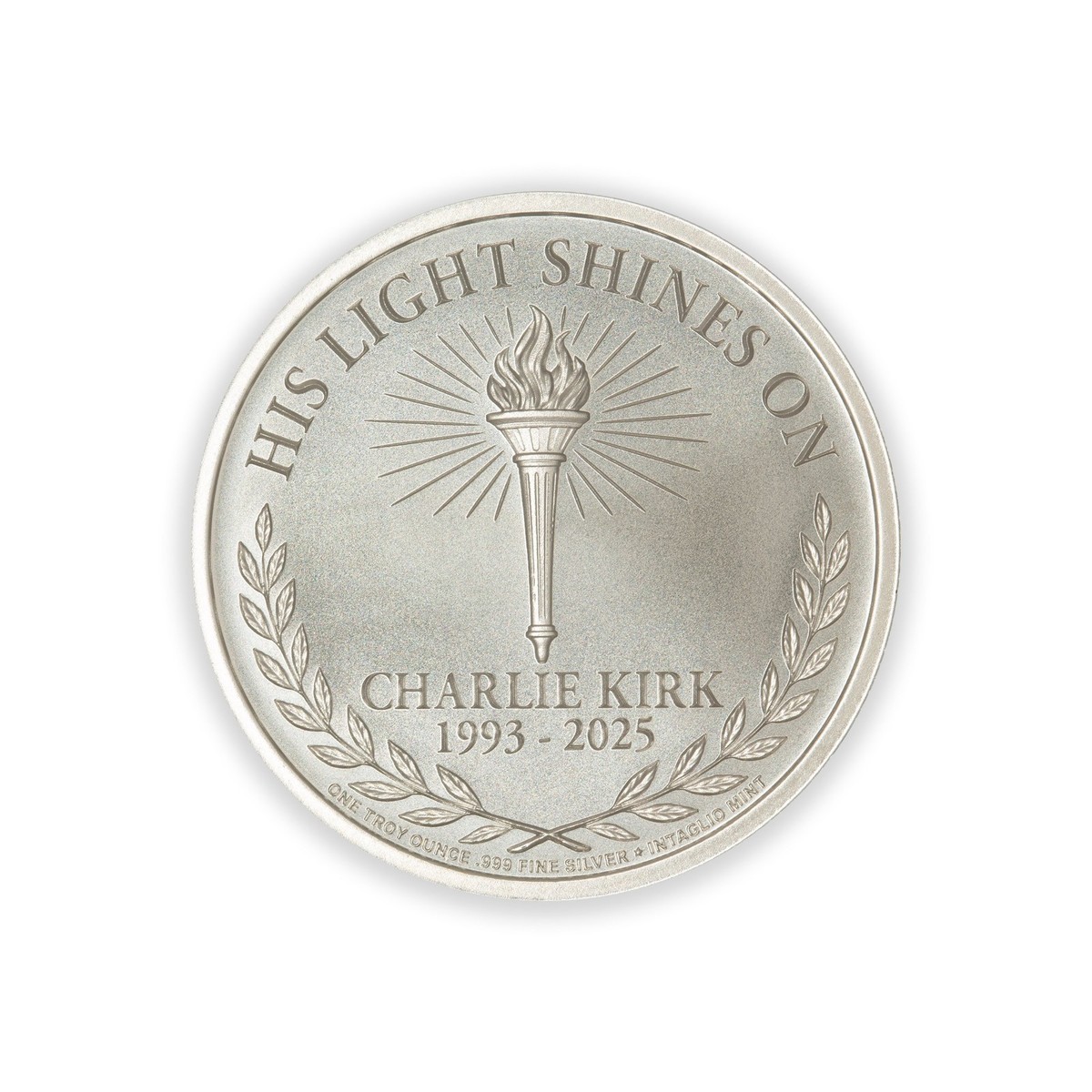 CHARLIE KIRK MEMORIAL 1993-2025 1 oz .999 fine silver BU Round