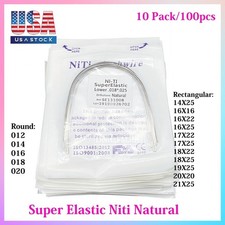 100 Dental Ortho Arch Wire Super Elastic Niti Round Rectangular Natural Form U/L