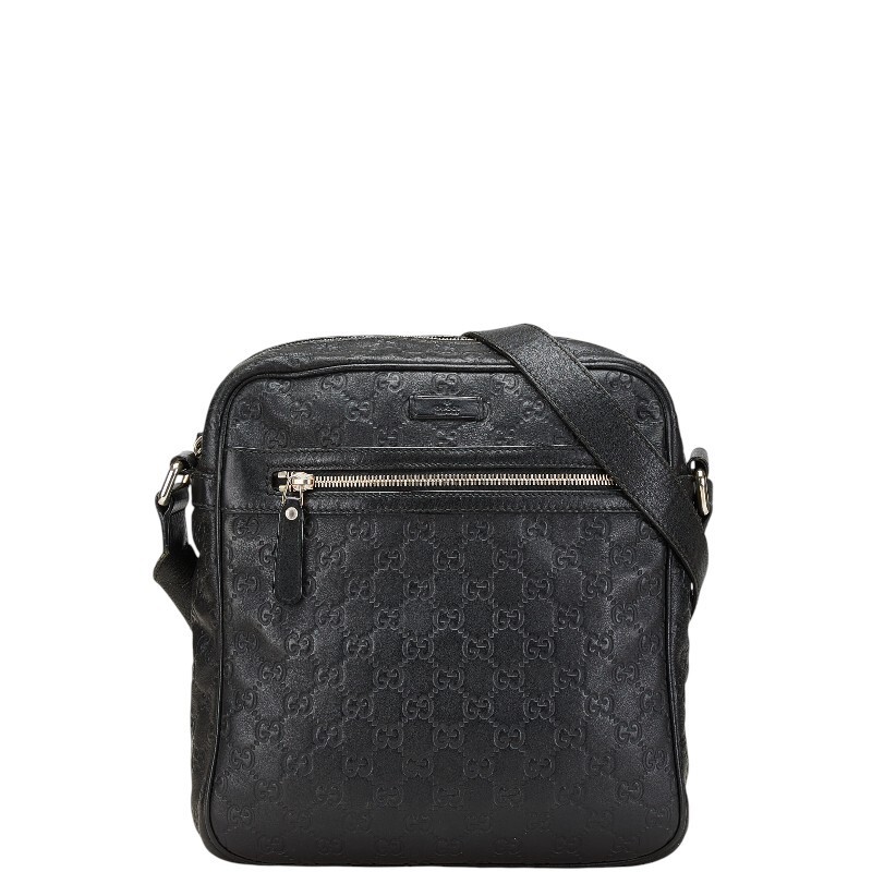 GUCCI GG impletation Shoulder Bag 201448 Black Leather 444560