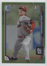 2015 Bowman Draft Chrome Green Refractor 61/99 Jake Woodford #187 3b3