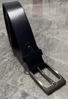 Lasocki Black Leather Belt XL 110 Silver Tone Rectangular Buckle