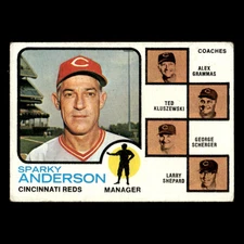 Sparky Anderson #296 1973 Topps Cincinnati Reds Baseball Card MLB EX