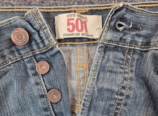 Vintage Levis 501xx Jeans Mens 33x34 Blue Button Fly Straight Leg