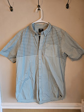 Oakley Regular Fit Polo Shirt Men's Size M Blue/green Striped