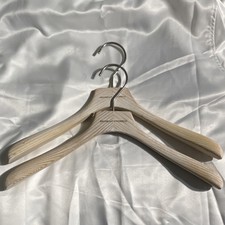 Brunello Cucinelli Beige Wooden Curved Hangers for Suits Dresses Set of 2
