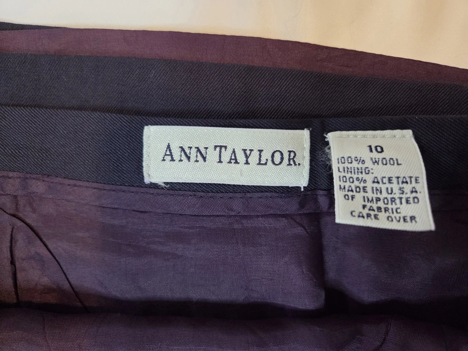 Falda Lápiz Midi de Lana Ann Taylor Negra Envoltura Frontal Abertura Forrada Talla 10 Hecha en EE. UU. Foto 4 de 4