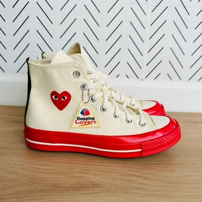  Converse Chuck 70 Hi Comme des Garcons PLAY 9 Mens Shoes Pristine Red A01794C