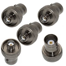 5pcs Black BNC Female to SMA Female RF adapter for Walkie Talkies Radio Antenna