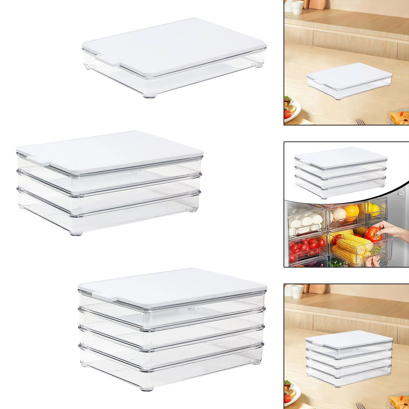 Deli Meat Container for Fridge with Chopping Board Lid for Fruit Vegetables
