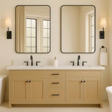 2-Pack Black Bathroom Mirror for Over Sink, 22"x30" Modern Style Mirrors