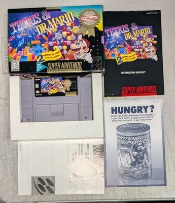 Tetris & Dr. Mario (Super Nintendo SNES, 1994) Complete w/ Manual