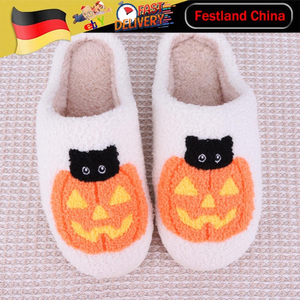 APL Halloween Zucca Gatto Pantofole Carine Nero Gatto Pantofole Antiscivolo per Uomo Donna
