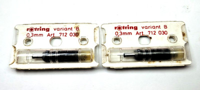 x2 Vintage Brand-New Rare rOtring Technical Drawing NIBs Variant B 0,3 mm Nibs