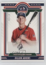 2022 Panini USA Baseball Stars & Stripes Black Ink 7/25 Dillon Adkins Auto 0rd2