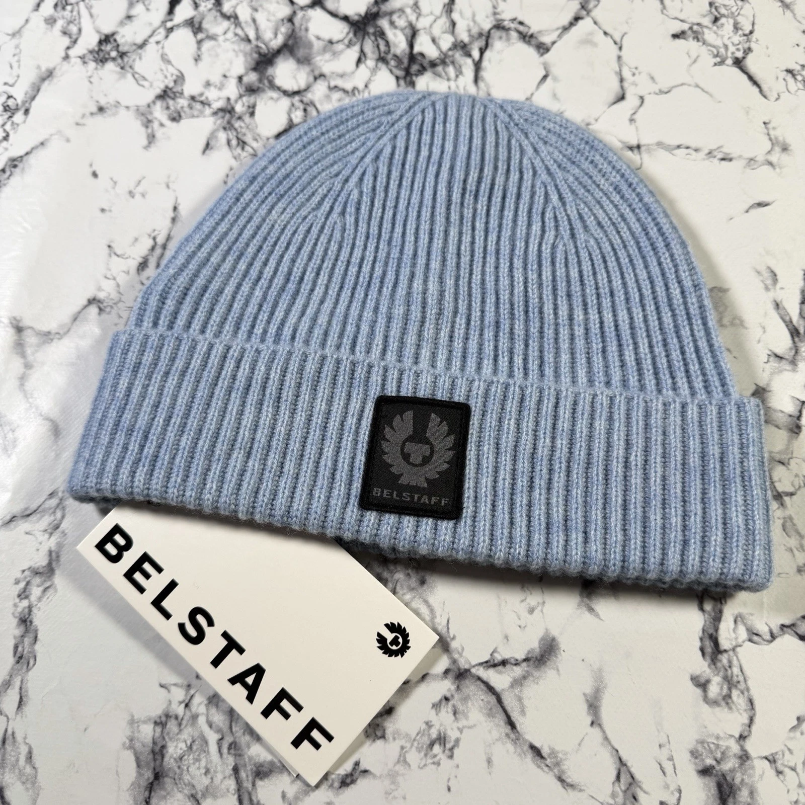 BELSTAFF Mens Sky Blue Wool Dock Beanie BNWT Authentic Hat
Opens in a new window or tab