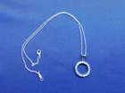 GRANDMA GRABE'S BEAUTIFUL VINTAGE 925 STERLING SILVER CZ RING 7G NECKLACE