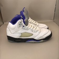 Nike Air Jordan 5 Retro Shoes Youth Size 6Y White Purple Basketball